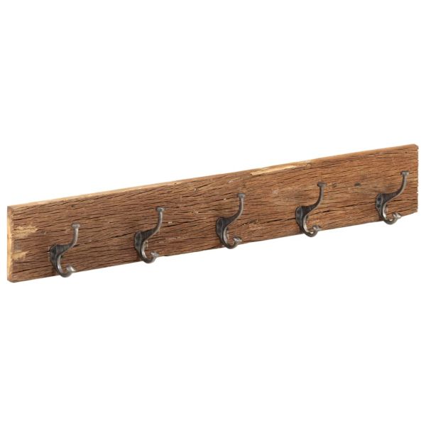 Закачалка с 5 куки, 100x2,5x15 см, регенерирано дърво масив