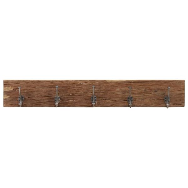 Закачалка с 5 куки, 100x2,5x15 см, регенерирано дърво масив