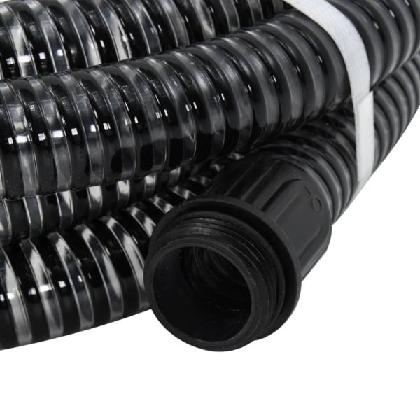 Смукателен маркуч с месингови съединители черен 1,1" 5 м PVC