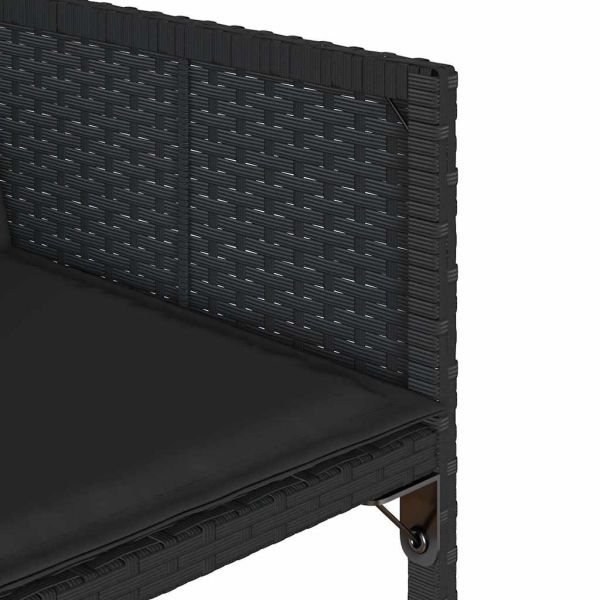 Градински комплект с възглавници 11 части полиратан черен