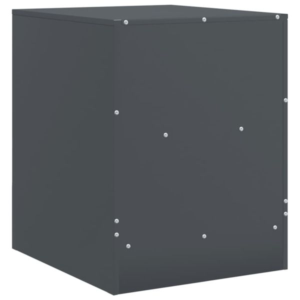 Нощни шкафчета, 2 бр, антрацит, 34,5x39х44 см, стомана