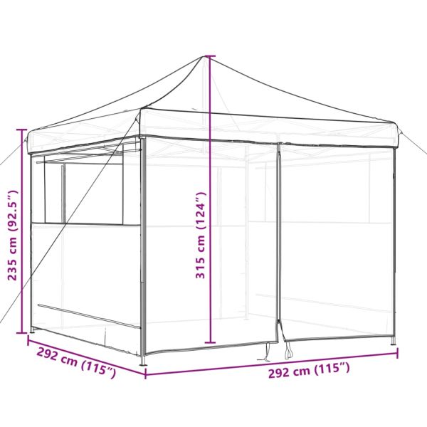 Сгъваема парти шатра pop-up с 4 странични стени теракота
