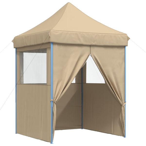 Сгъваема парти шатра pop-up с 4 странични стени бежова