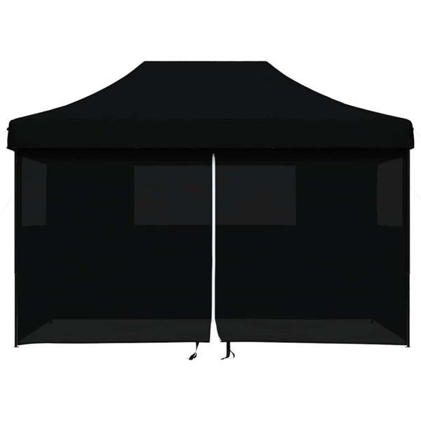 Сгъваема парти шатра pop-up с 4 странични стени черна