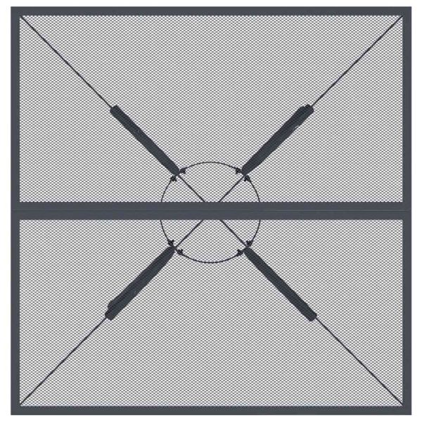 Градинска маса антрацит 80x80x72,5 cм стомана мрежа