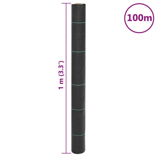Мембрана против плевели, черна, 1x100 м, PP
