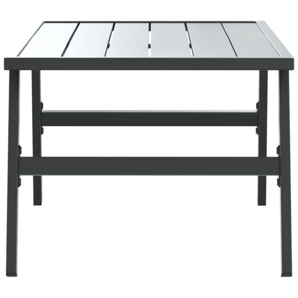 Градинска кафе маса черна 90x45x35 см прахово боядисана стомана