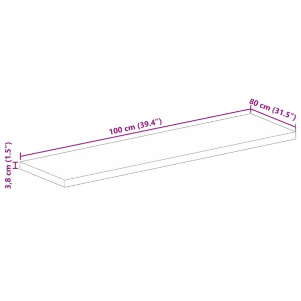 Плот за маса 100x80x3,8 см правоъгълен регенерирано дърво масив