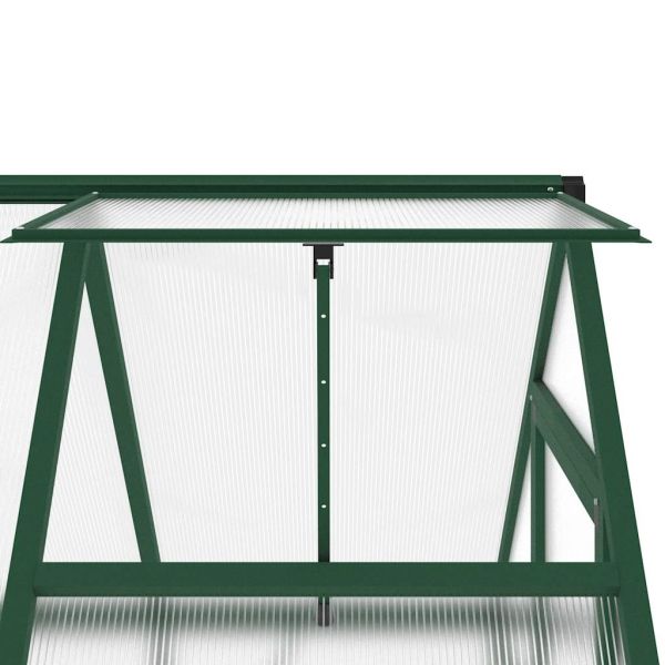 Оранжерия с основа рамка зелен 169x114x202 см алуминий