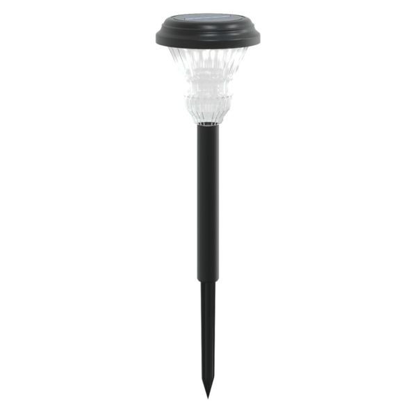 Соларни лампи за пътека със земни шипове, 12 бр, бяла