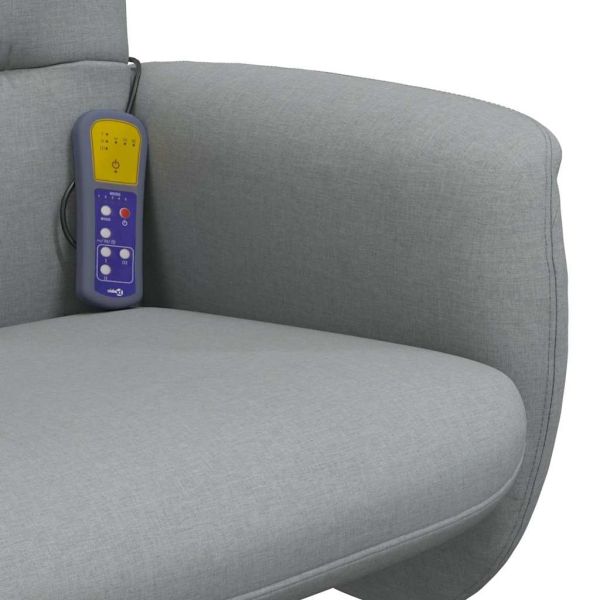 Масажен наклоняем стол с табуретка, светлосив, текстил