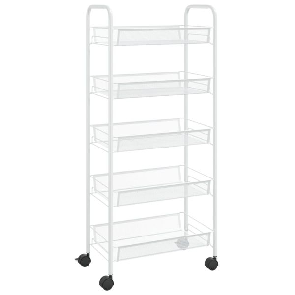 Кухненска количка на 5 нива, черна, 46x26x105 см, желязо