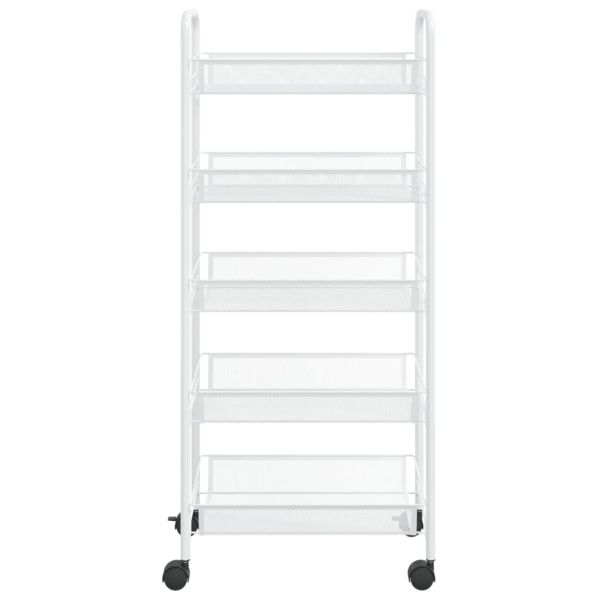 Кухненска количка на 5 нива, черна, 46x26x105 см, желязо