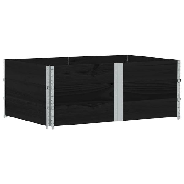 Палетни страници черно 3 бр 150x100 см, борова дървесина масив