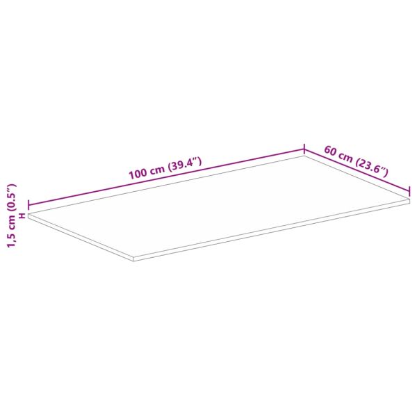 Плот за маса 100x60x1,5 см правоъгълен регенерирано дърво масив