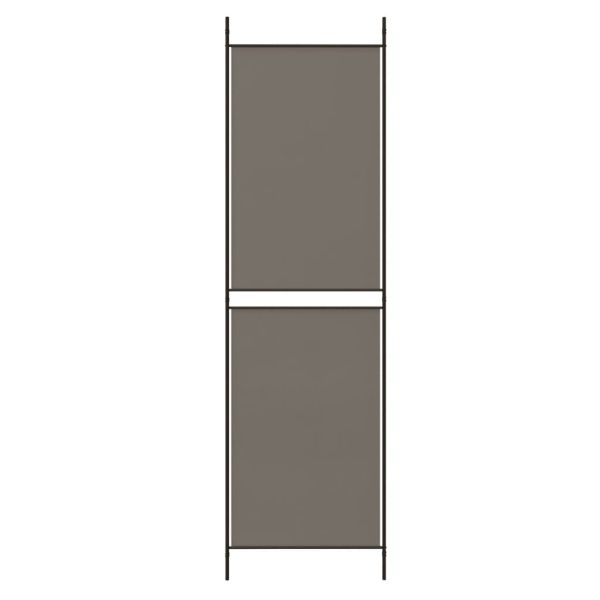 Параван за стая, 5 панела, антрацит, 250x220 cм, текстил