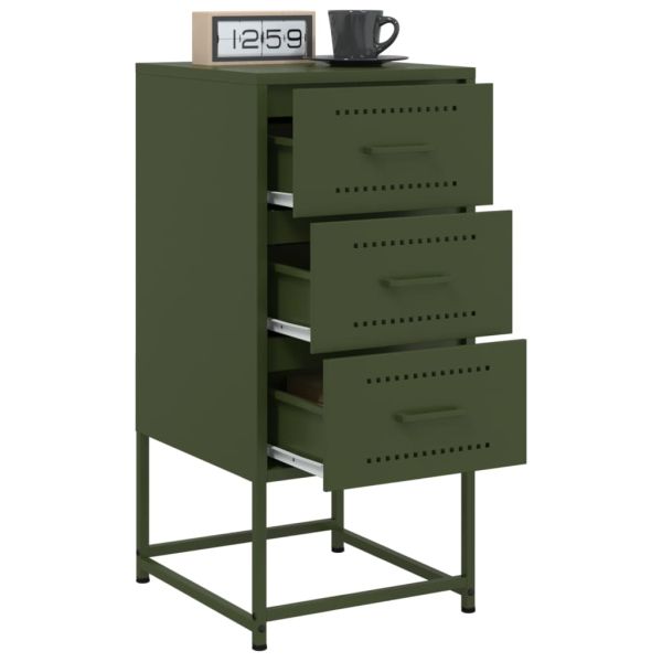 Нощни шкафчета 2 бр маслиненозелени 36x39x78 см стомана