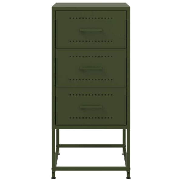 Нощни шкафчета 2 бр маслиненозелени 36x39x78 см стомана