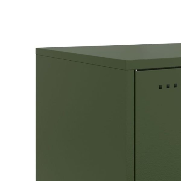 Нощни шкафчета 2 бр маслиненозелени 36x39x78 см стомана