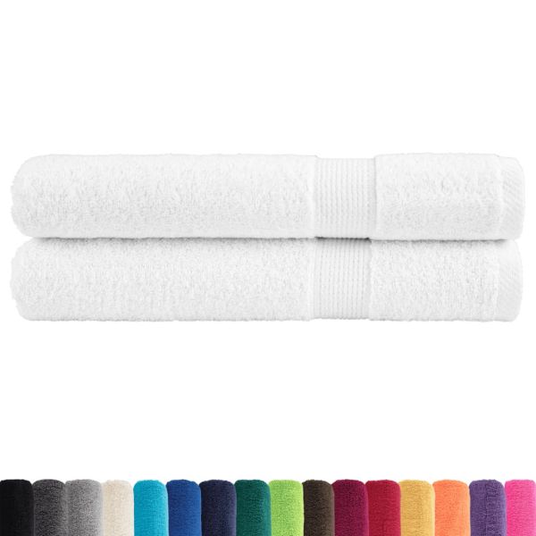Премиум кърпи за сауна SOLUND 2 бр бели 80x200 см 600 gsm