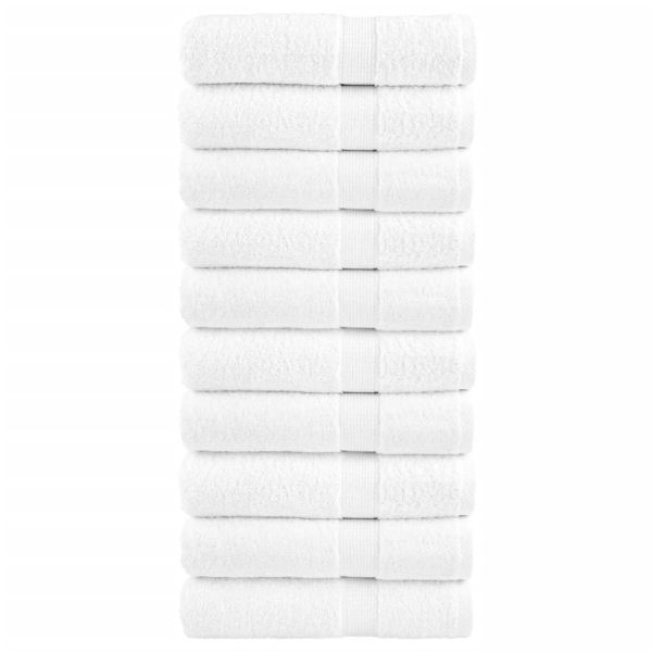 Премиум хавлиени кърпи SOLUND 10 бр бели 100x150 см 600 gsm