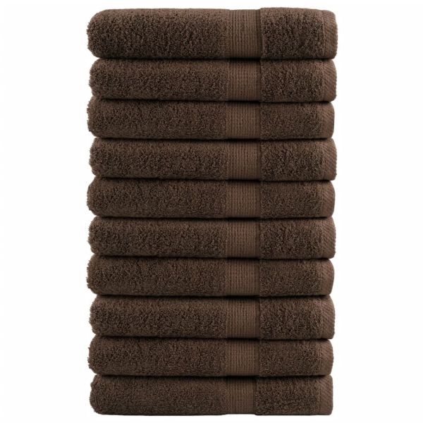 Премиум кърпи SOLUND 10 бр кафяви 100x200 см 600 gsm