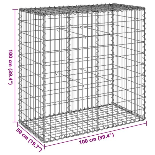 Габионна кошница с покритие, 100x50x100 см, поцинковано желязо