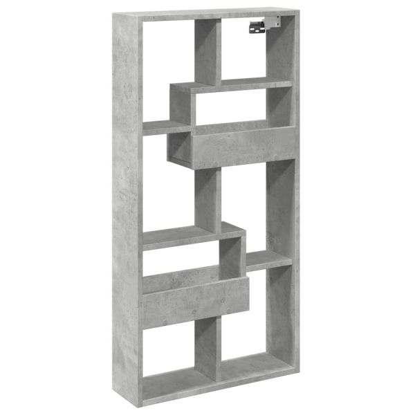 Стенен шкаф, бетонно сив, 50x15x100 см, инженерно дърво