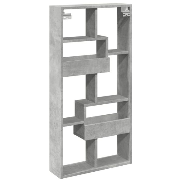Стенен шкаф, бетонно сив, 50x15x100 см, инженерно дърво