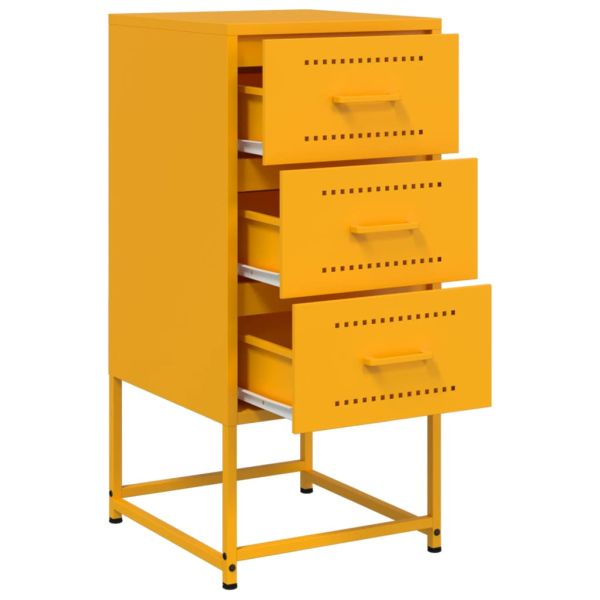 Нощни шкафчета 2 бр горчица жълто 36x39x78 см стомана