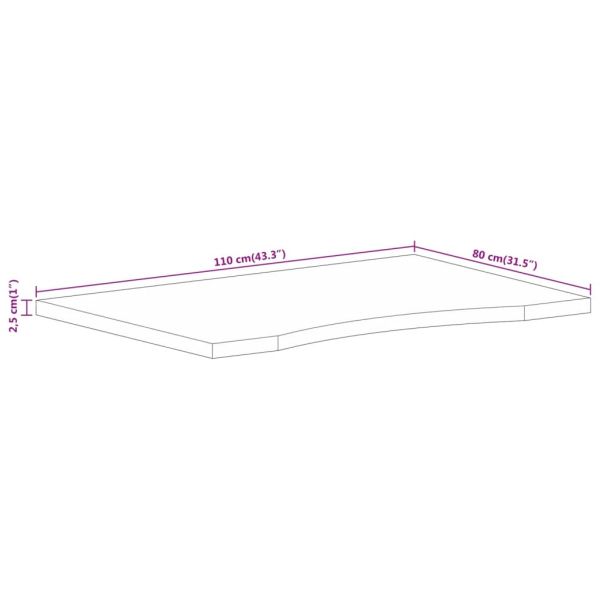Плот за бюро с извивка 110x80x2,5 см грубо мангово дърво масив