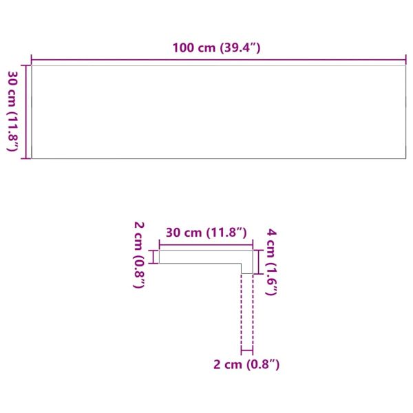 Стълбищни стъпала, 2 бр, 100x30x2 см, необработен масивен дъб