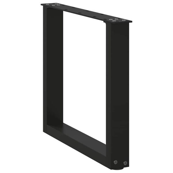 Крака за масичка за кафе, U-образни, 2 бр., черни, 50 x (42-43) см, стомана