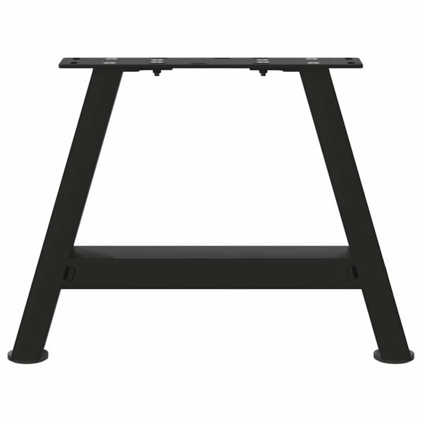 Крака за масичка за кафе, А-образни, 2 бр., черни, 30 x (30-31) см, стомана