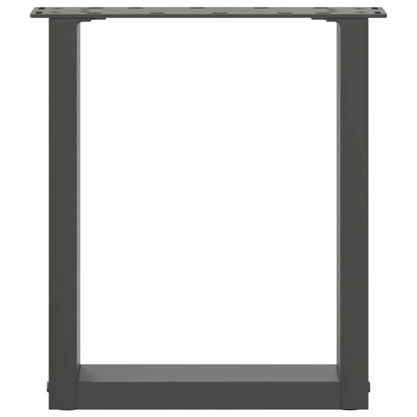 Крака за масичка за кафе, U-образни, 2 бр., антрацит, 38 x (42-43) см, стомана