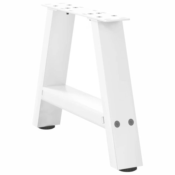 Крака за масичка за кафе, А-образни, 2 бр., бели, 50 x (30-31) см, стомана