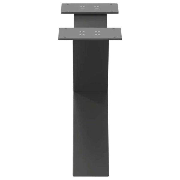 Крака за масичка за кафе, X-образни, 2 бр., антрацит, 50x(30-31) см, стомана