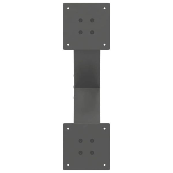 Крака за масичка за кафе, X-образни, 2 бр., антрацит, 50x(30-31) см, стомана