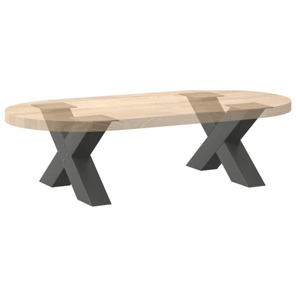 Крака за масичка за кафе, X-образни, 2 бр., антрацит, 50x(30-31) см, стомана