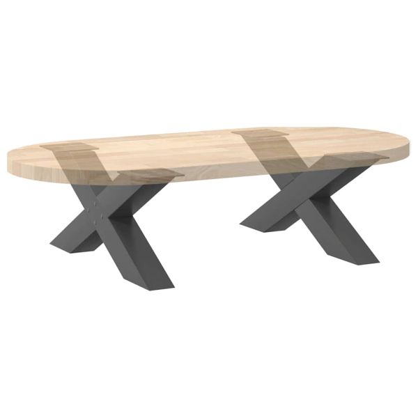 Крака за масичка за кафе, X-образни, 2 бр., антрацит, 70x(30-31) см, стомана