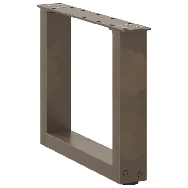 Крака за масичка за кафе, U-образни, 2 бр., естествена стомана, 40 x (30-31) см, стомана