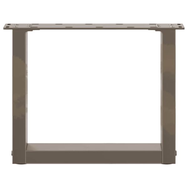 Крака за масичка за кафе, U-образни, 2 бр., естествена стомана, 40 x (30-31) см, стомана