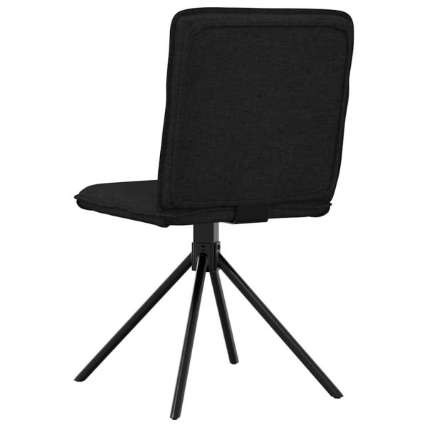 Трапезни столове, 4 бр, черни, текстил