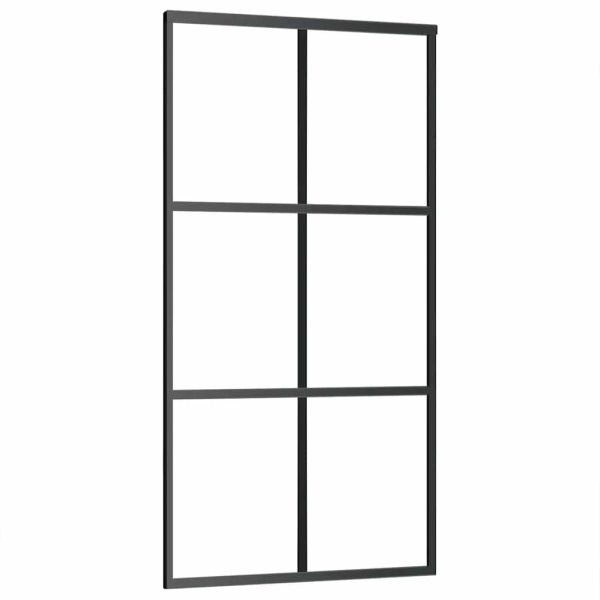 Плъзгаща се врата с механизъм 102x205 см ESG стъкло и алуминий