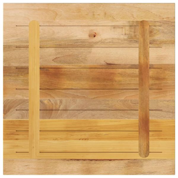 Плот за маса, 80x80x3,8см, квадратен, масивно дърво грубо манго