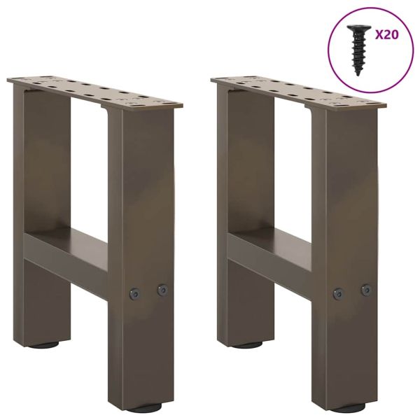 Крака за масичка за кафе, естествена стомана, 2 бр., 40 x (30-31) см, стомана