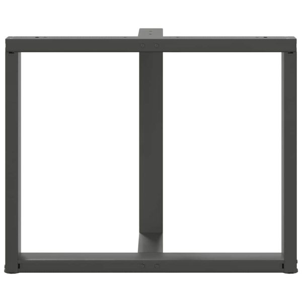 Крака за трапезна маса, Т-образни, 2 бр., антрацит, 100x35x(72-73) см, стомана