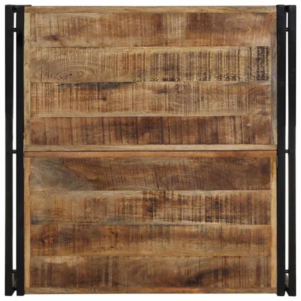 Масичка за кафе 80x80x35 cm Масивна груба дървесина Манго