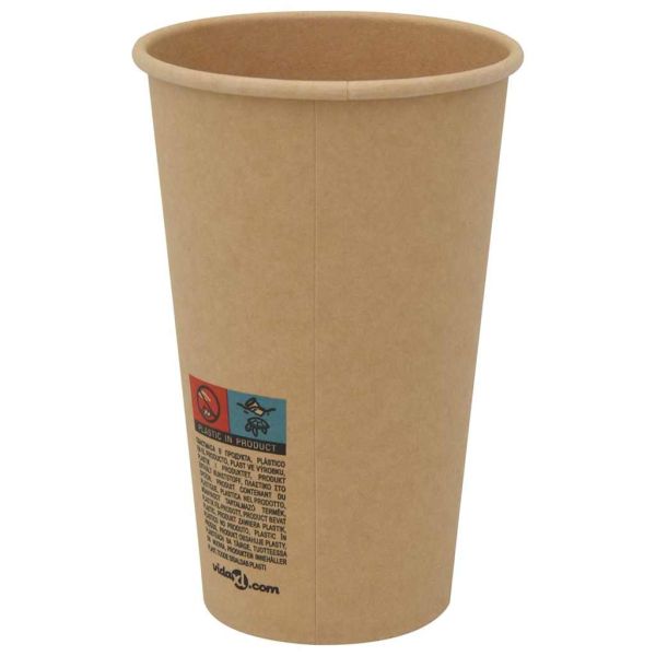 Хартиени чаши за кафе 1000 бр. 16oz 400ml Кафяво