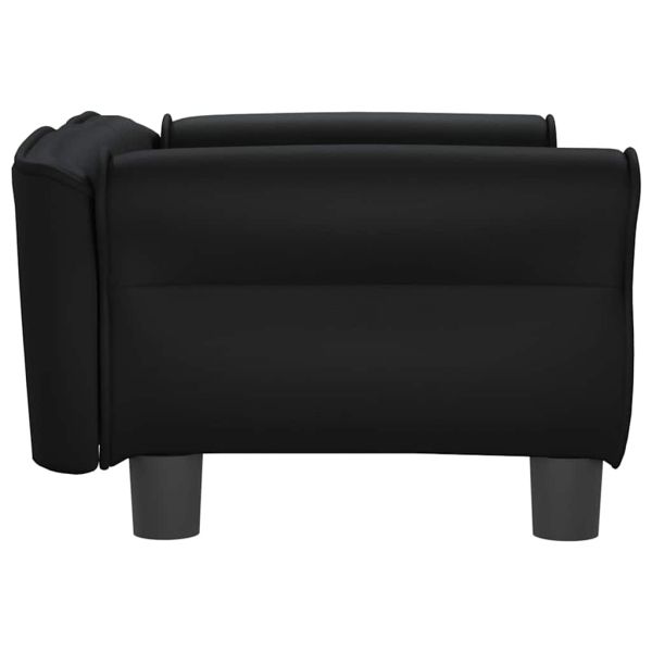 Кучешко легло, черно, 70x45x30 см, изкуствена кожа
